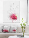 Rose Flowers Sketch with Color Splashes - Extra Large Floral Canvas Art