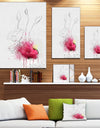 Rose Flowers Sketch with Color Splashes - Extra Large Floral Canvas Art