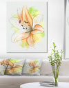 Cute Yellow Flower with Green Splashes - Extra Large Floral Canvas Art