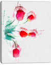 Bunch of Red Tulips Watercolor - Extra Large Floral Canvas Art