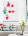 Bunch of Red Tulips Watercolor - Extra Large Floral Canvas Art