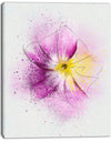 Purple Flower Sketch with Splashes - Extra Large Floral Canvas Art