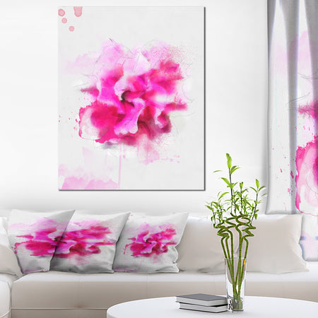 Beautiful Red Flower with Color Splashes - Extra Large Floral Canvas Art