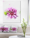 Purple Flower with Green Leaves - Extra Large Floral Canvas Art