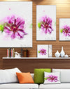 Purple Flower with Green Leaves - Extra Large Floral Canvas Art