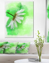 White Chamomile with Green Splashes - Extra Large Floral Canvas Art