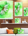 White Chamomile with Green Splashes - Extra Large Floral Canvas Art