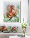 Pink Flower on Green Background - Extra Large Floral Canvas Art