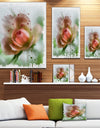 Pink Flower on Green Background - Extra Large Floral Canvas Art