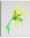 Beautiful Yellow Green Flower Sketch - Extra Large Floral Canvas Art