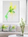 Beautiful Yellow Green Flower Sketch - Extra Large Floral Canvas Art