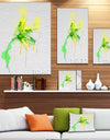 Beautiful Yellow Green Flower Sketch - Extra Large Floral Canvas Art