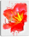 Bright Red Lily Illustration Art - Extra Large Floral Canvas Art