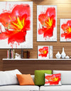 Bright Red Lily Illustration Art - Extra Large Floral Canvas Art