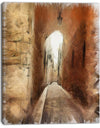 Brown Old City Street Drawing - Landscape Canvas Wall Art