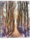 Trees and Road Nature Watercolor - Landscape Canvas Wall Art