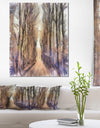 Trees and Road Nature Watercolor - Landscape Canvas Wall Art