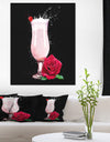 Strawberry Cocktail and Red Rose - Extra Large Floral Canvas Art