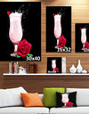 Strawberry Cocktail and Red Rose - Extra Large Floral Canvas Art