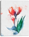 Red Hand-drawn Tulips Sketch - Extra Large Floral Canvas Art