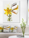 Yellow Tulip Stem with Leaves - Extra Large Floral Canvas Art