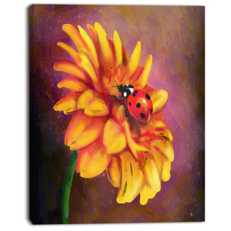Gerber and Ladybird Watercolor - Extra Large Floral Canvas Art