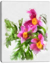 Watercolor Pink Woody Peonies - Floral Canvas Artwork Print