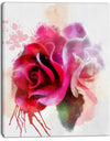 White Red Roses with Color Splashes - Floral Canvas Artwork Print