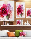 White Red Roses with Color Splashes - Floral Canvas Artwork Print