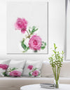 Rose Stem with Pair of Roses - Floral Canvas Artwork Print