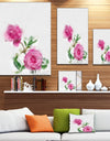 Rose Stem with Pair of Roses - Floral Canvas Artwork Print