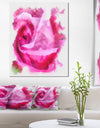 Bloomy Pink Rose Watercolor Drawing - Floral Canvas Artwork Print