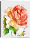 Bloomy Red Rose Watercolor Drawing - Floral Canvas Artwork Print