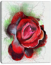 Beautiful Red Rose with Green Shade - Floral Canvas Artwork Print