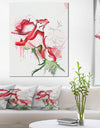 Fantastic Red Roses Watercolor - Floral Canvas Artwork Print