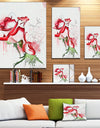 Fantastic Red Roses Watercolor - Floral Canvas Artwork Print