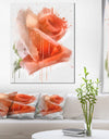 Red Rose Painting with Splashes - Floral Canvas Artwork Print