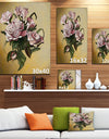 Pink Rose with Leaves Watercolor - Floral Canvas Artwork Print