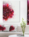 Dark Red Watercolor Rose Flower - Floral Canvas Artwork Print