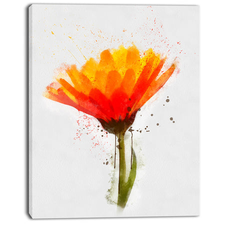 Yellow Watercolor Coreopsis Flower - Floral Canvas Artwork Print