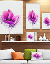 Purple Watercolor Poppy Flower - Floral Canvas Artwork Print