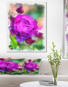 Purple Watercolor Rose Painting - Floral Canvas Artwork Print