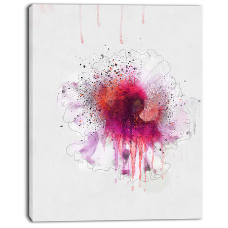Stylish Pink Watercolor Flower - Floral Canvas Artwork Print