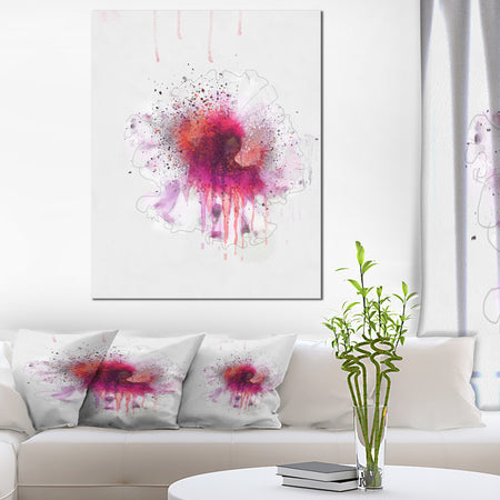 Stylish Pink Watercolor Flower - Floral Canvas Artwork Print
