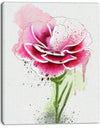 Pink Hand-drawn Watercolor Flower - Floral Canvas Artwork Print