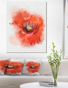 Stylish Red Watercolor Poppy Flower - Floral Canvas Artwork Print