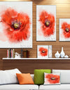 Stylish Red Watercolor Poppy Flower - Floral Canvas Artwork Print