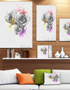 Black White Watercolor Rose Sketch - Floral Canvas Artwork Print