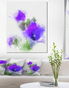 Bouquet of Blue Watercolor Flowers - Floral Canvas Artwork Print