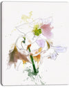 Large Petal Watercolor Flower Sketch - Floral Canvas Artwork Print